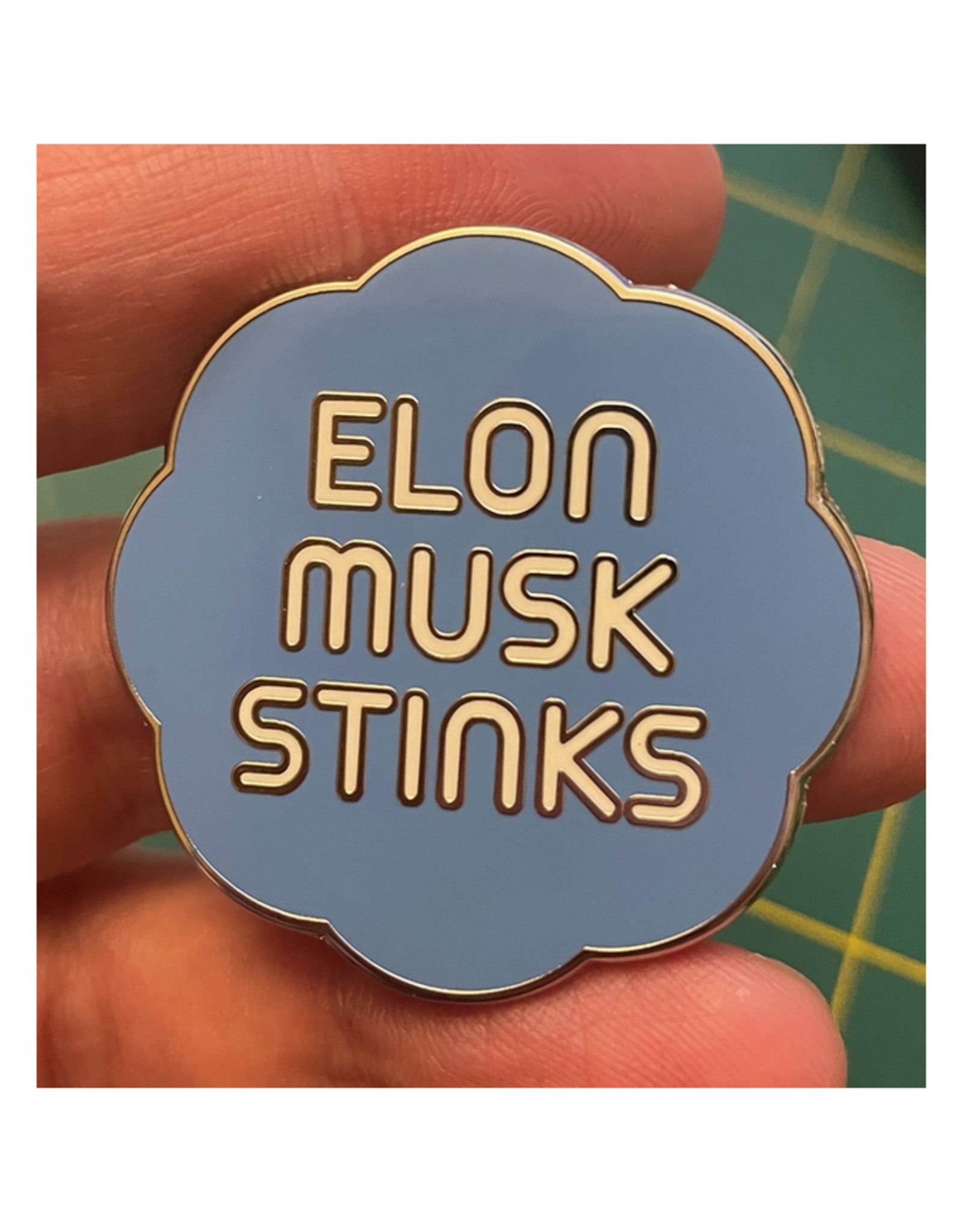 Elon Musk Stinks Enamel Pin