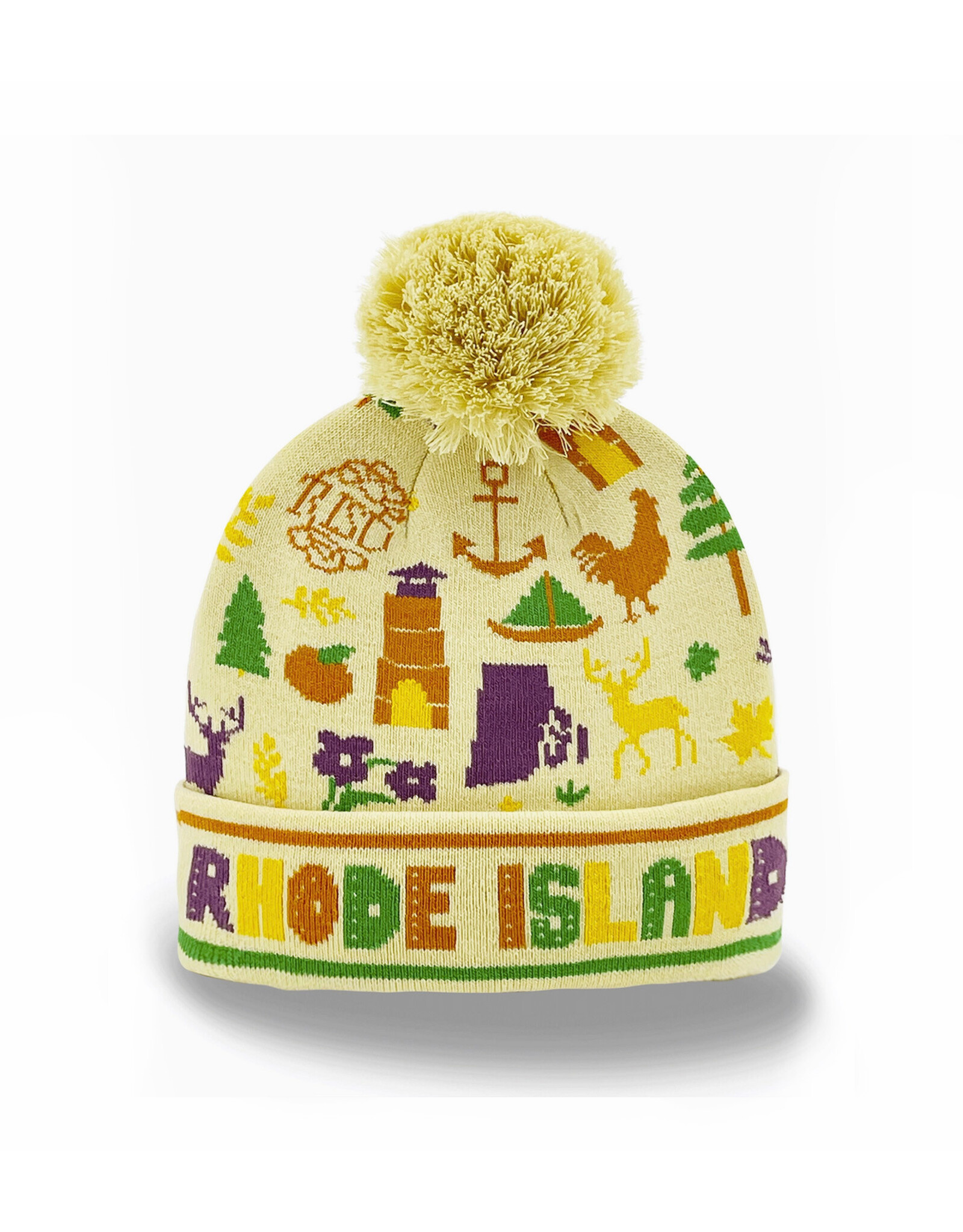 Rhode Island State Icon Beanie - Yellow