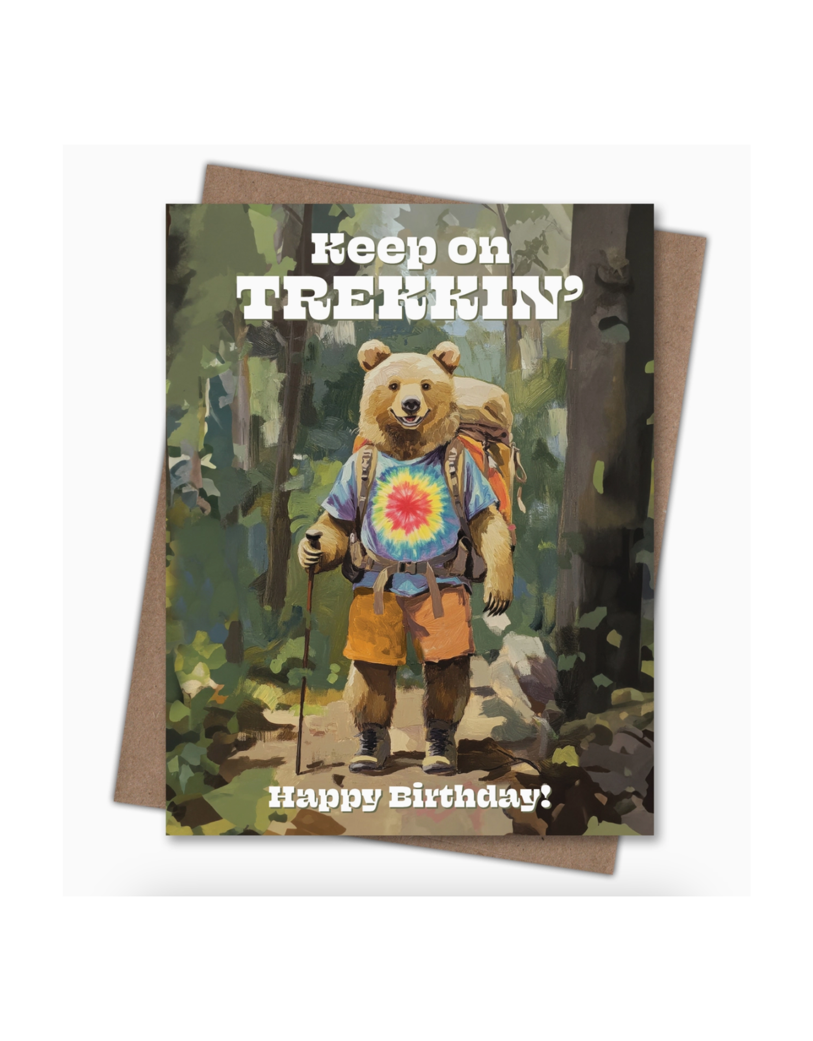 Keep On Trekking Birthday Bear Greeting Card
