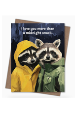 Midnight Snack Raccoon Love Greeting Card