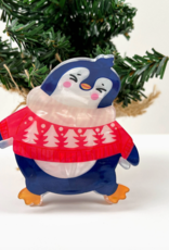 Winter Penguin Claw Clip