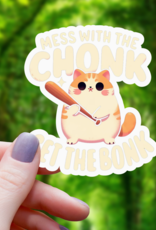 Cat Mess With the Chonk You Get the Bonk Sticker Cat Mess With the Chonk You Get the Bonk Sticker