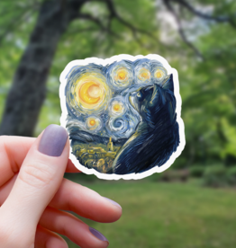 Van Gogh Style Cat Sticker