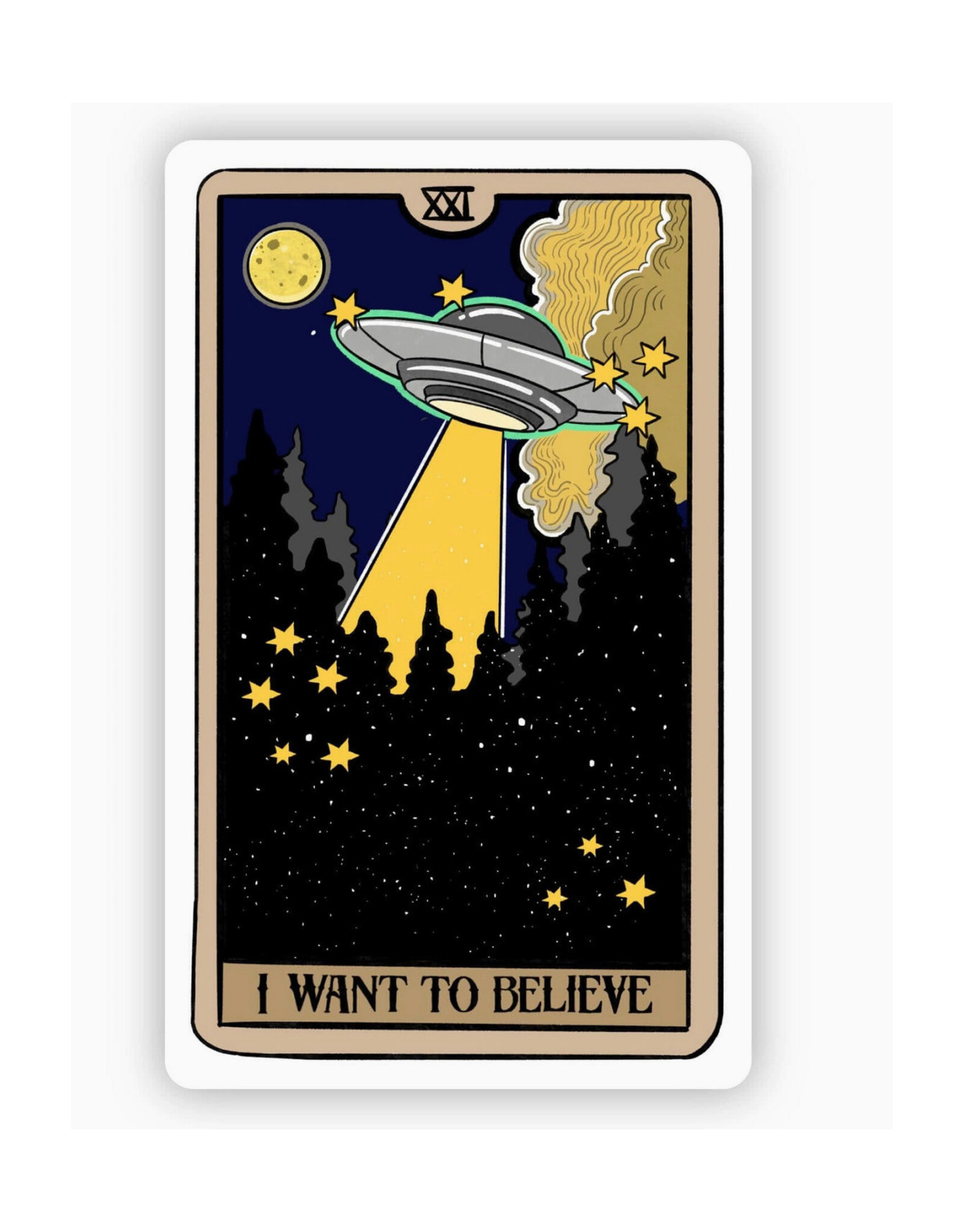 Tarot Sticker - I Want to Believe UFO