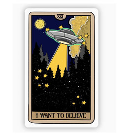 Tarot Sticker - I Want to Believe UFO