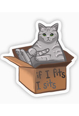 If I Fits I Sits Cat Sticker