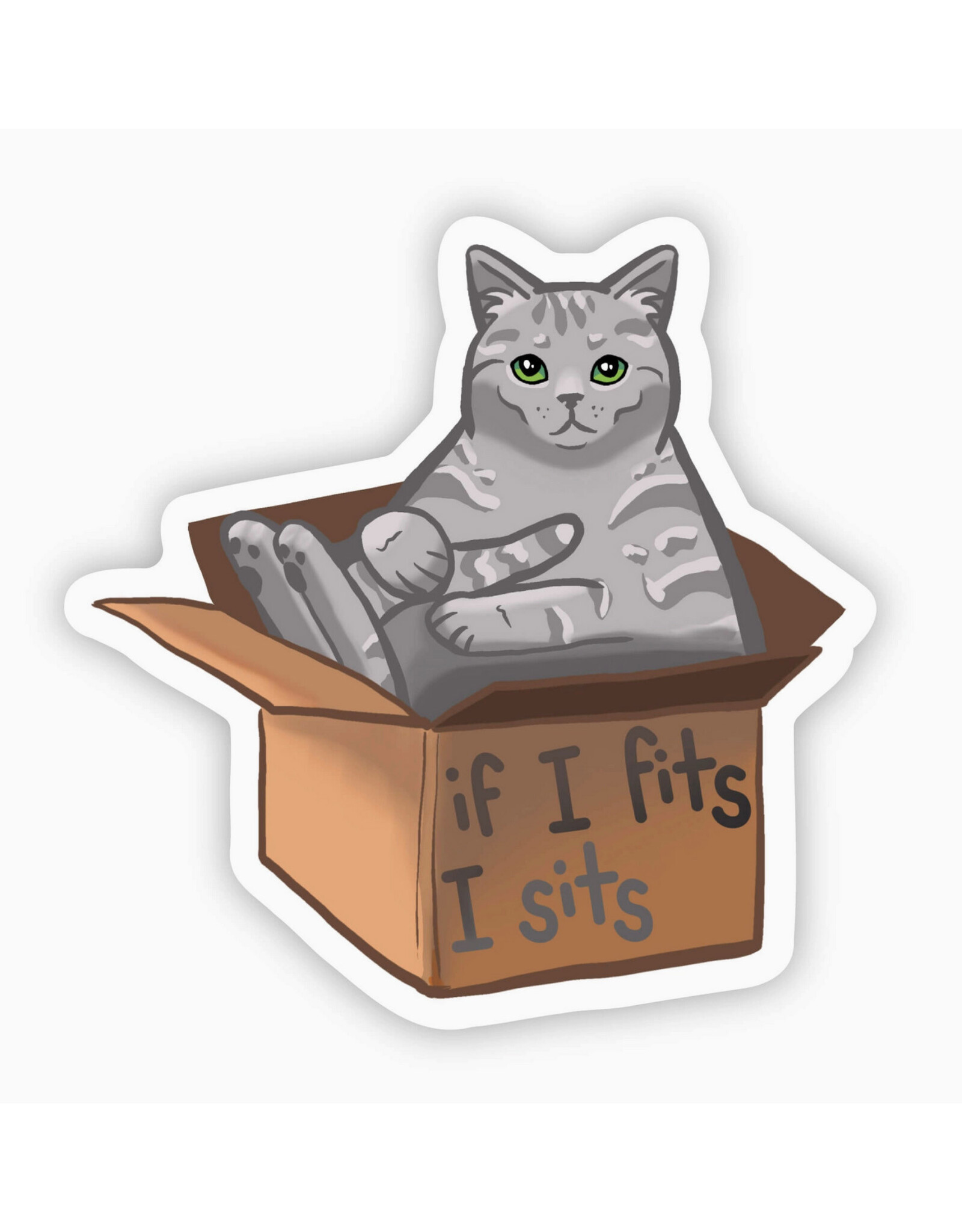 If I Fits I Sits Cat Sticker