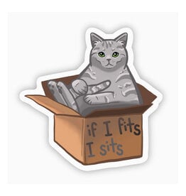 If I Fits I Sits Cat Sticker