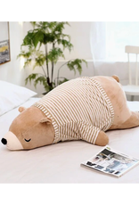Striped Shirt Brown Bear Body Pillow Plush - Medium