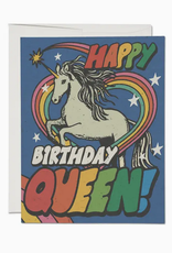 Happy Birthday Queen Unicorn Greeting Card