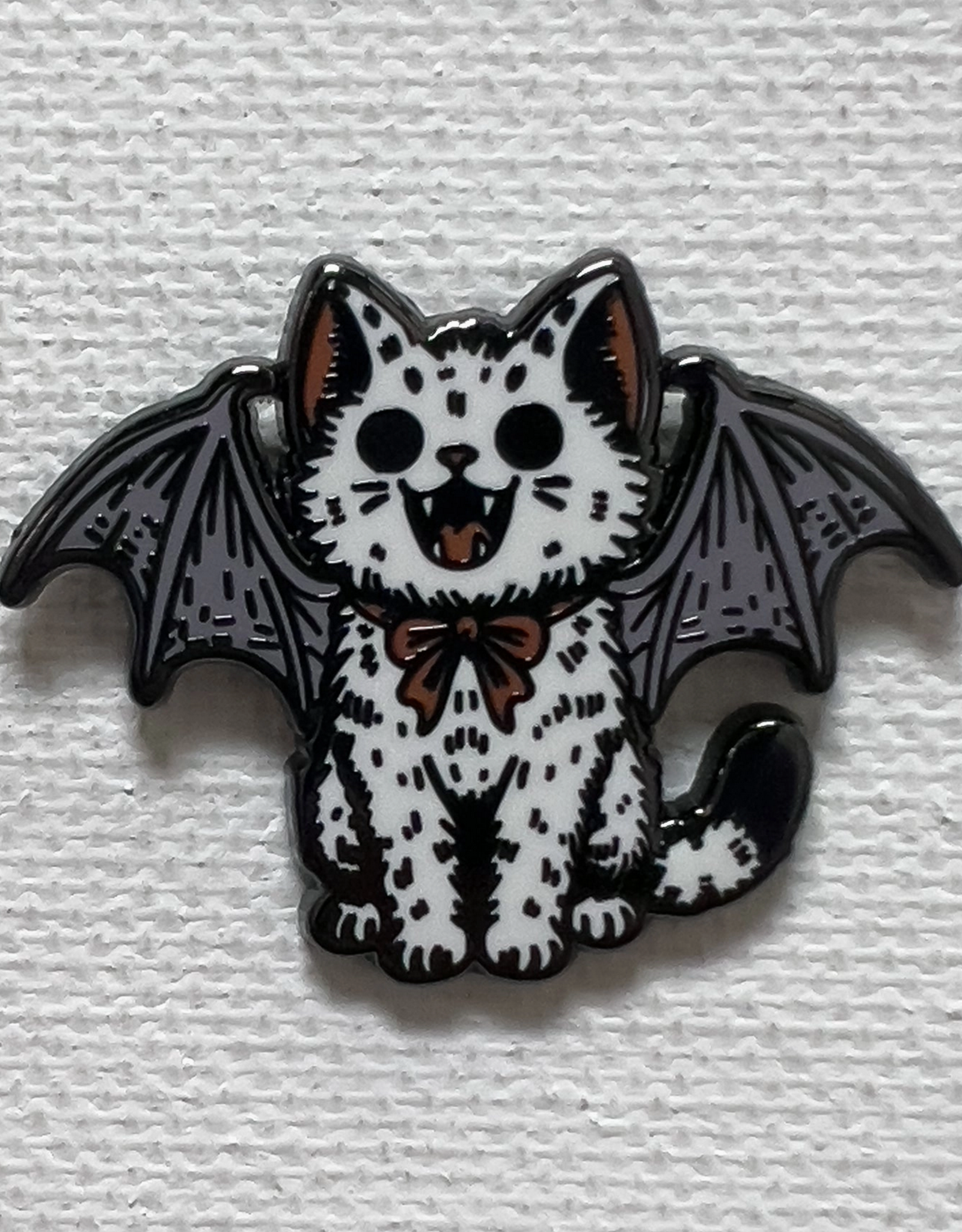 Spotted Cat Bat Enamel Pin