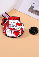 Full Of Love Cats in a Jar Enamel Pin