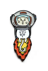 White Astrokitty Enamel Pin