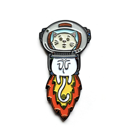 White Astrokitty Enamel Pin