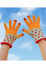 Yellow Patterned Knit Touchscreen Gloves