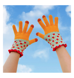 Yellow Patterned Knit Touchscreen Gloves