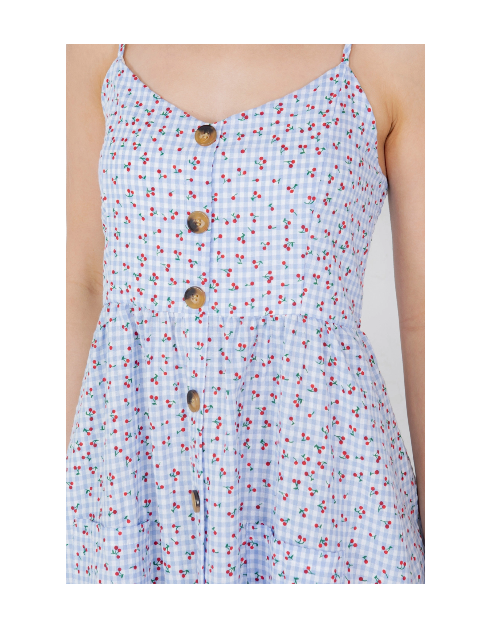 Checkered Cherry Cami Dress