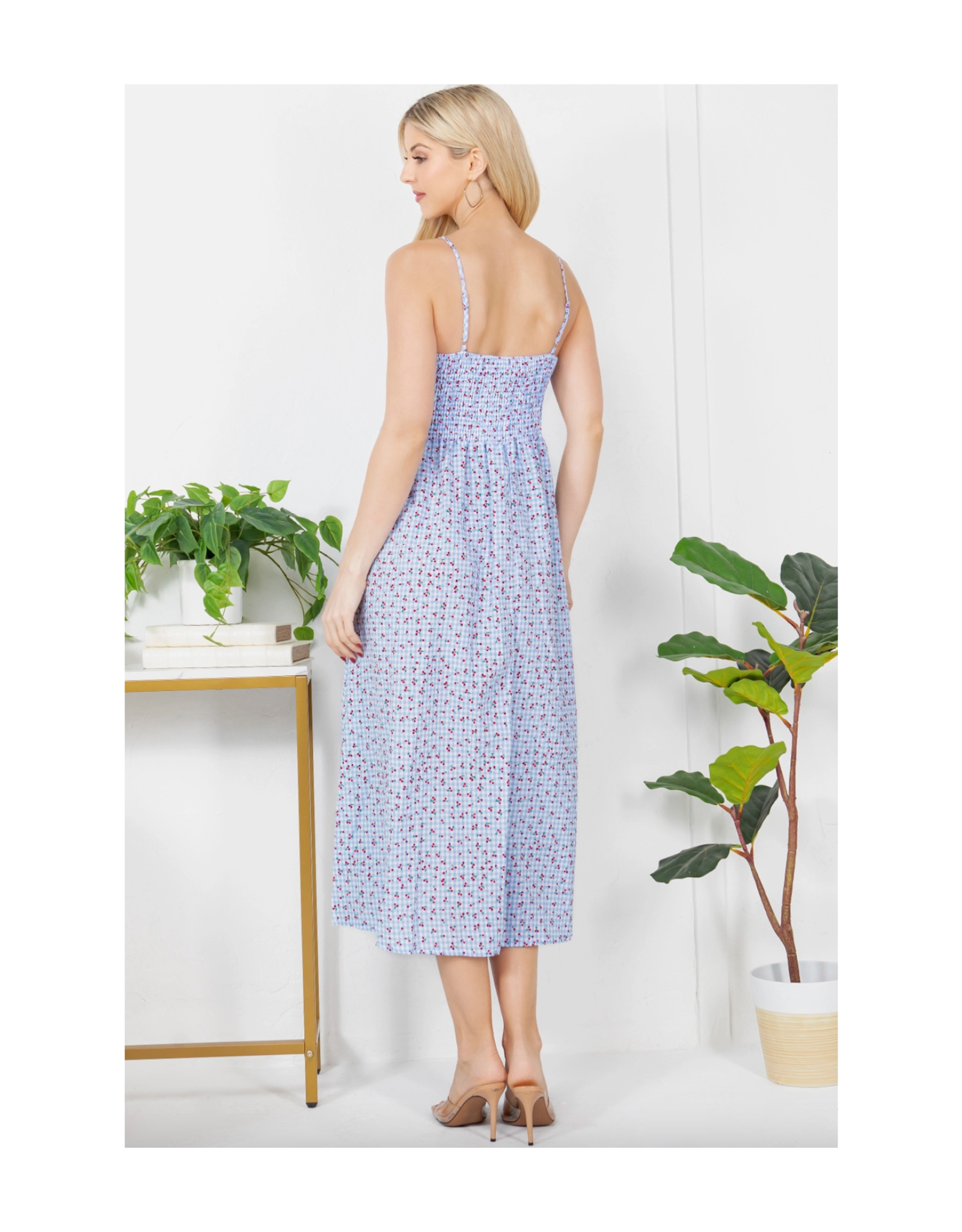Checkered Cherry Cami Dress