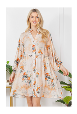 Peachy Floral Button Down Dress Peachy Floral Button Down Dress