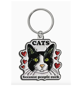 Cats Because People Suck  Keychain