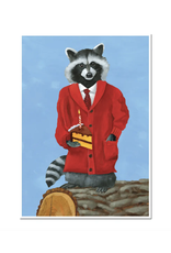 Raccoon Cake Birthday Greeting Card