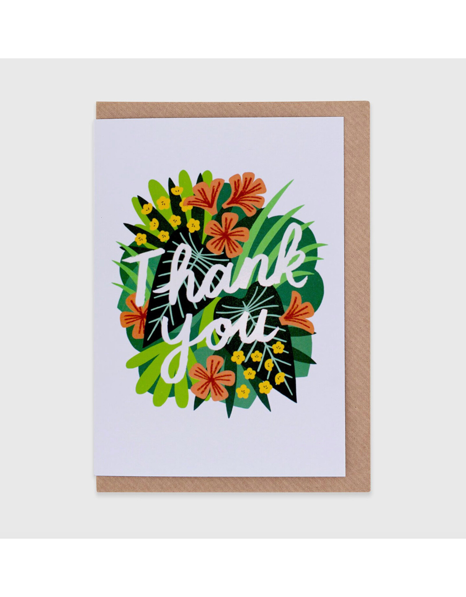 Thank You Shimmering Flowers Greeting Card