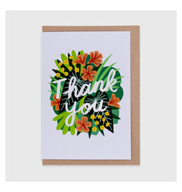 Thank You Shimmering Flowers Greeting Card