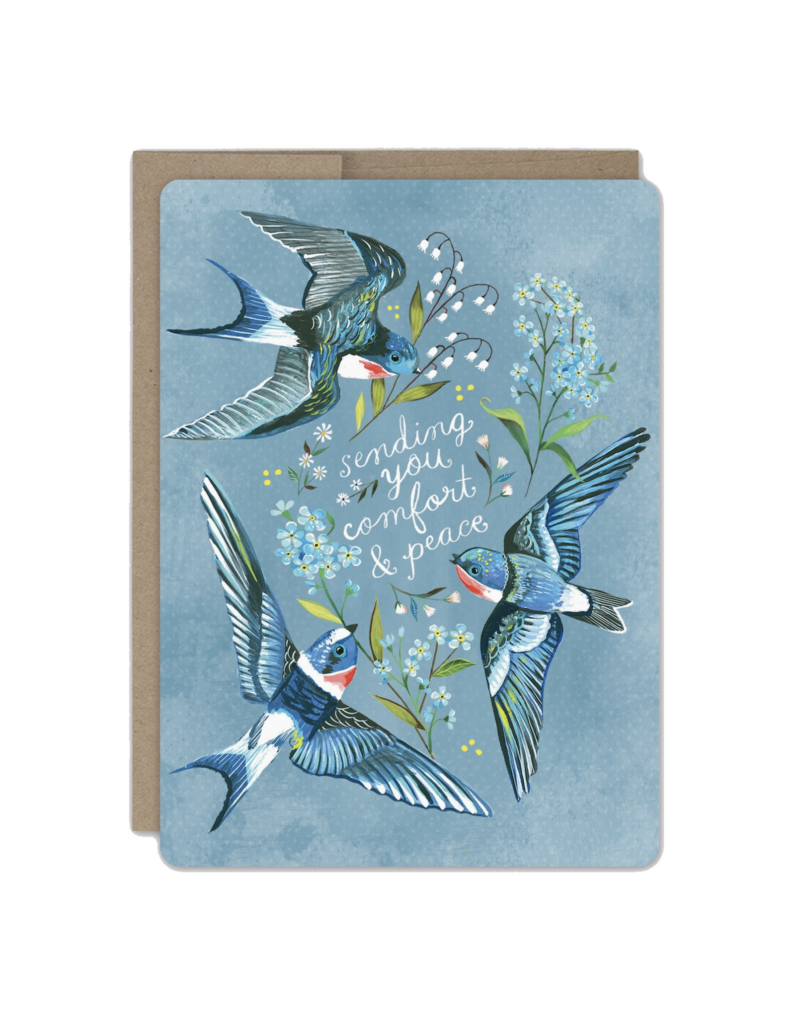 Sending You Comfort & Peace Swallows Greeting Card