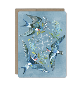 Sending You Comfort & Peace Swallows Greeting Card