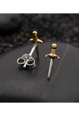 Mixed Metal Dagger Stud Earrings Mixed Metal Dagger Stud Earrings