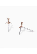 Mixed Metal Dagger Stud Earrings Mixed Metal Dagger Stud Earrings