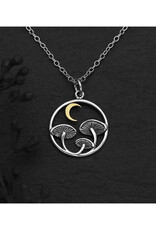 Mushroom Moon Necklace (Sterling Silver, Bronze)