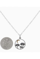 Mushroom Moon Necklace (Sterling Silver, Bronze)