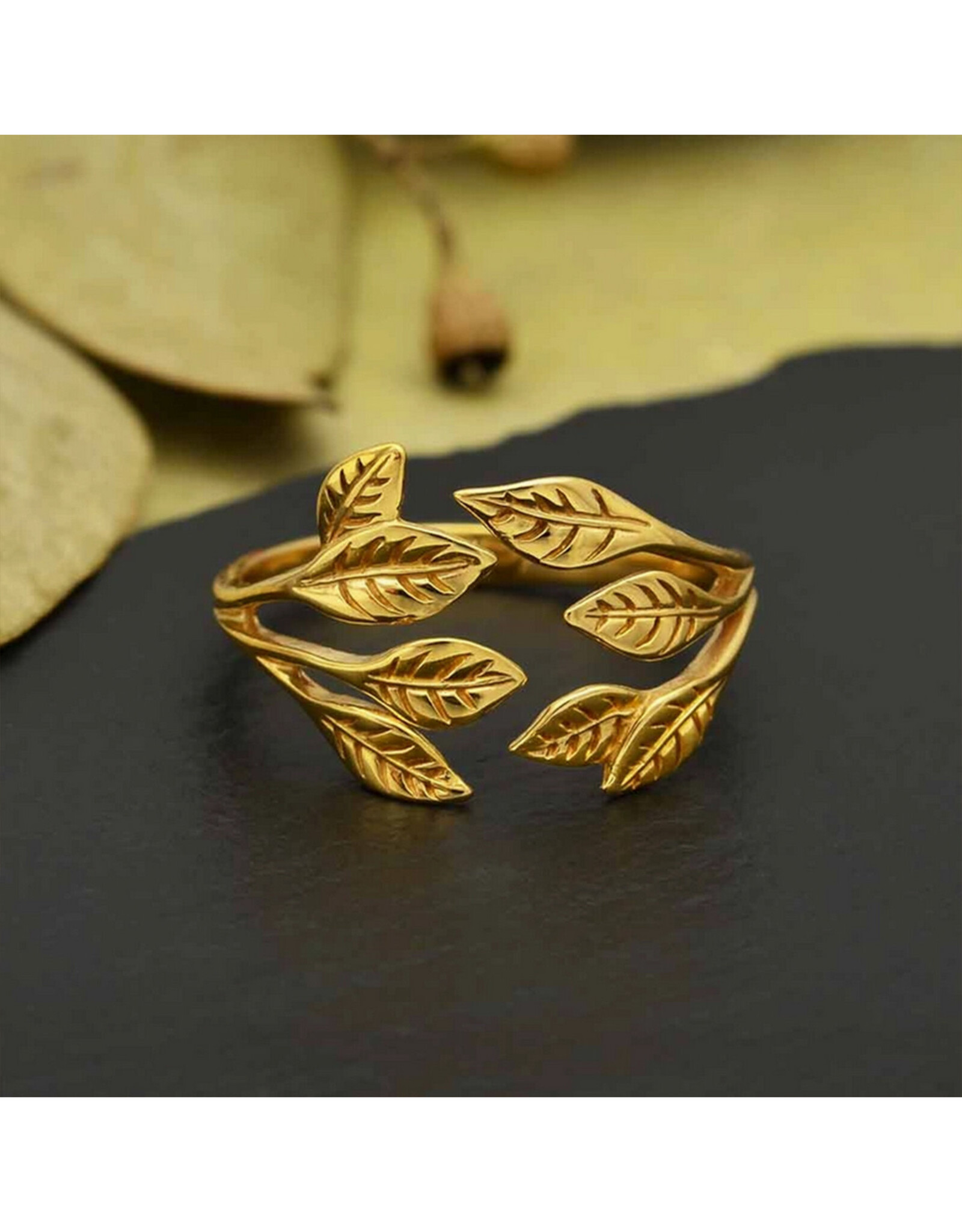 Leaf Cluster Adjustable Ring - Bronze
