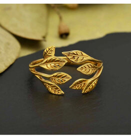 Leaf Cluster Adjustable Ring - Bronze