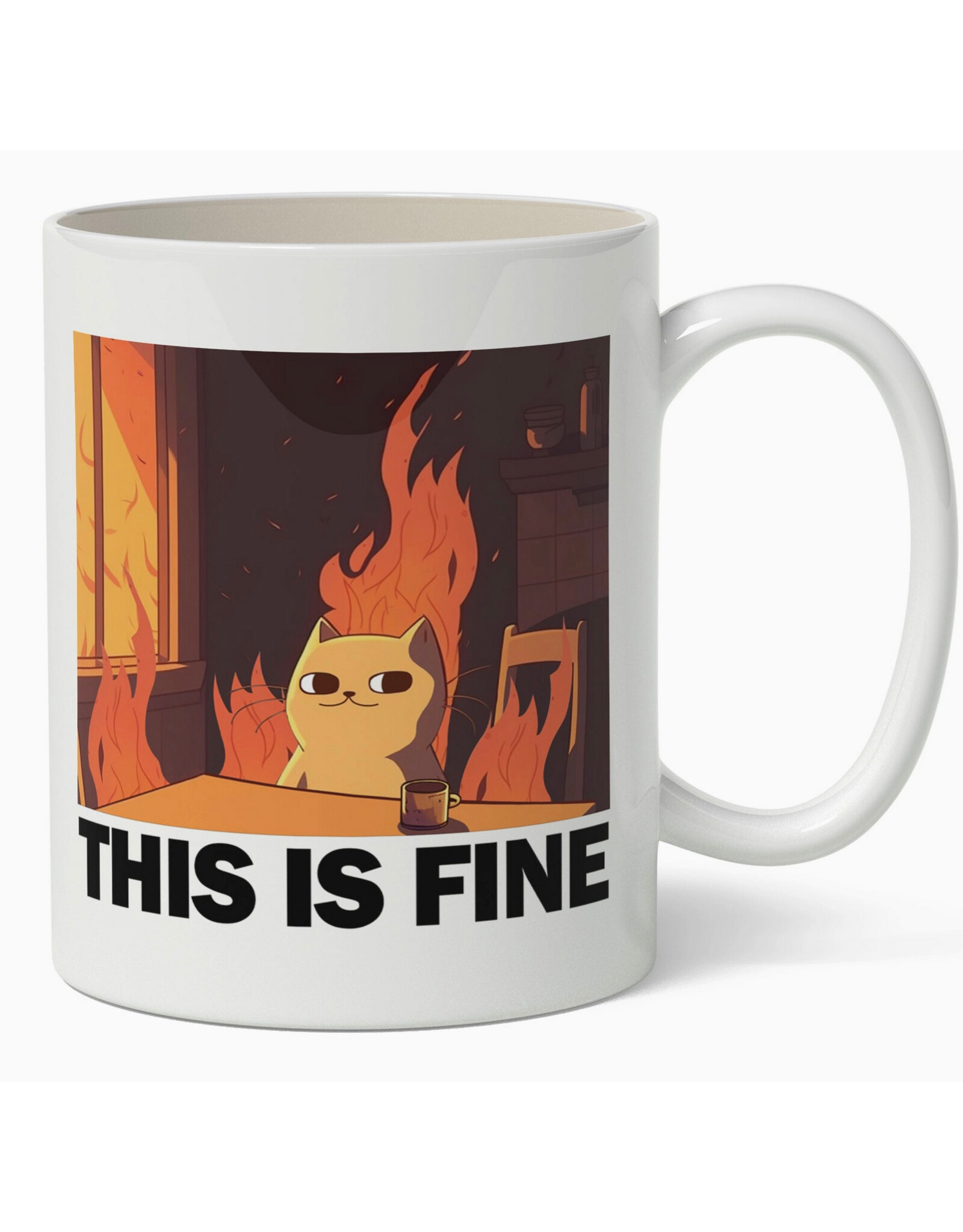 This Is Fine Cat Mug