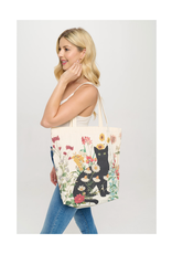 Floral Print Cat Tote