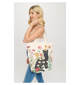 Floral Print Cat Tote
