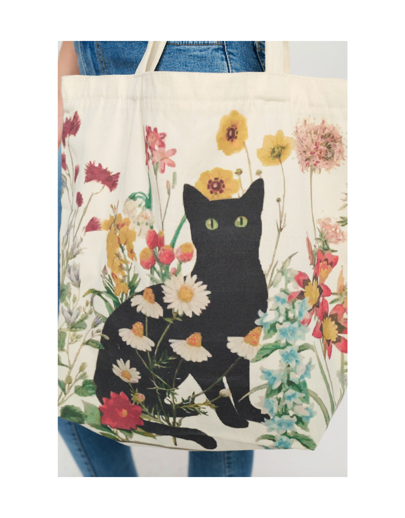 Floral Print Cat Tote