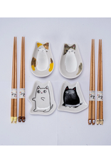Cute Cat Dish & Chopsticks Set of 4