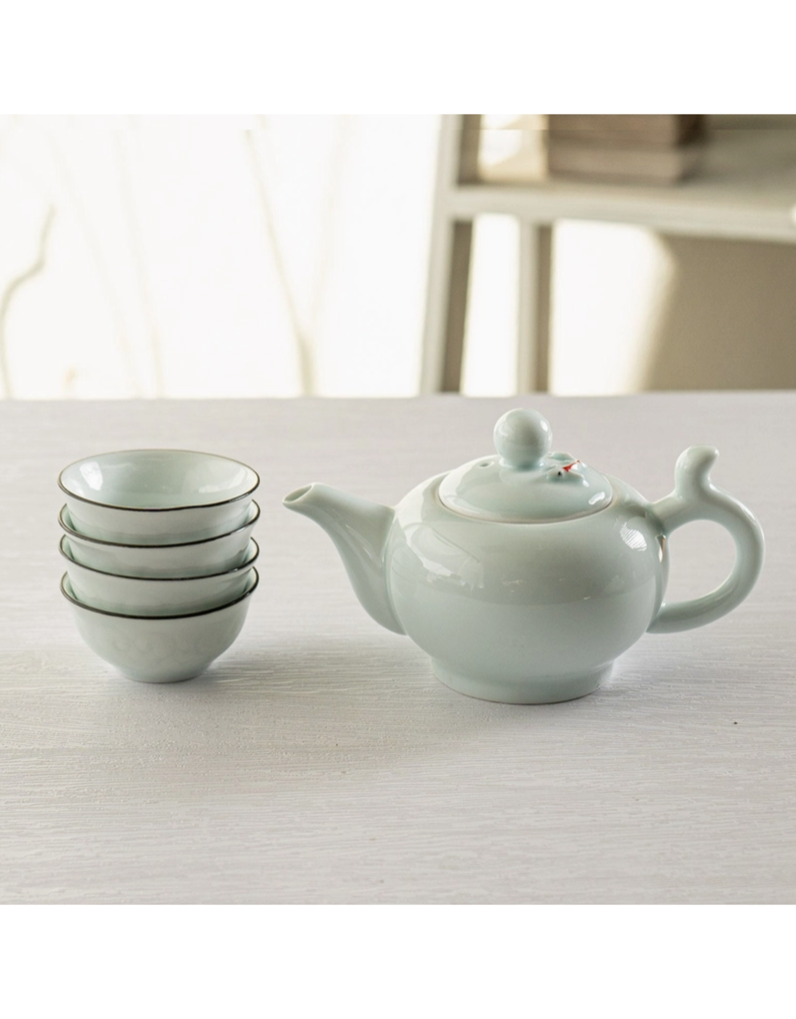 Japanese Koi Fish Tea Pot Set of 4