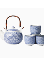 Japanese Seikaiha Waves Tea Set of 4 Japanese Seikaiha Waves Tea Set of 4