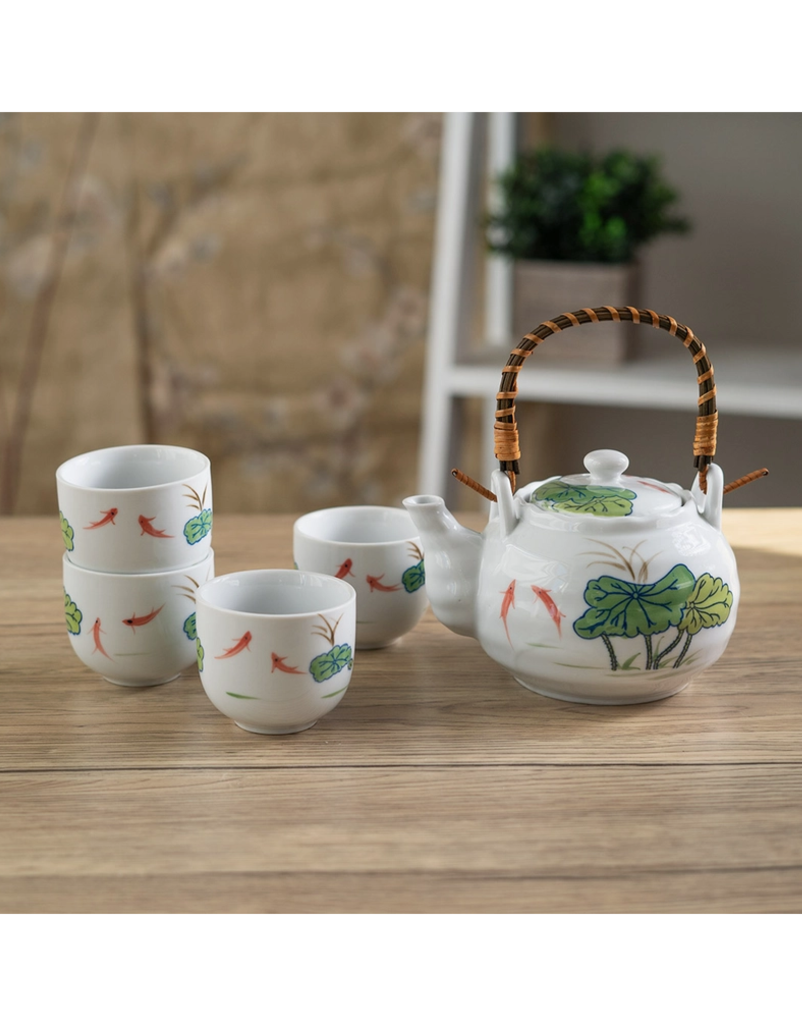 Koi Lotus Tea Set for 4