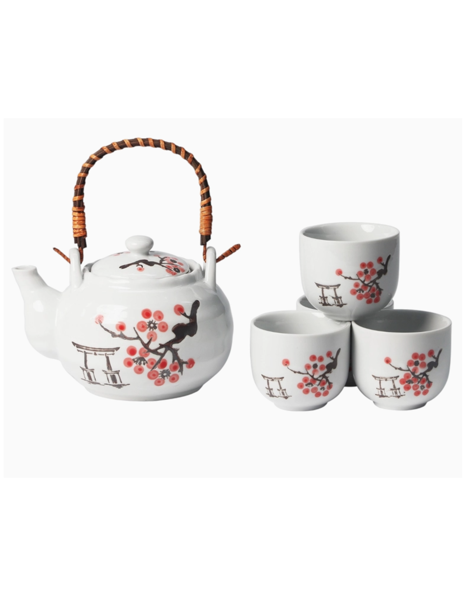 Sakura with Torii Tea Set for 4