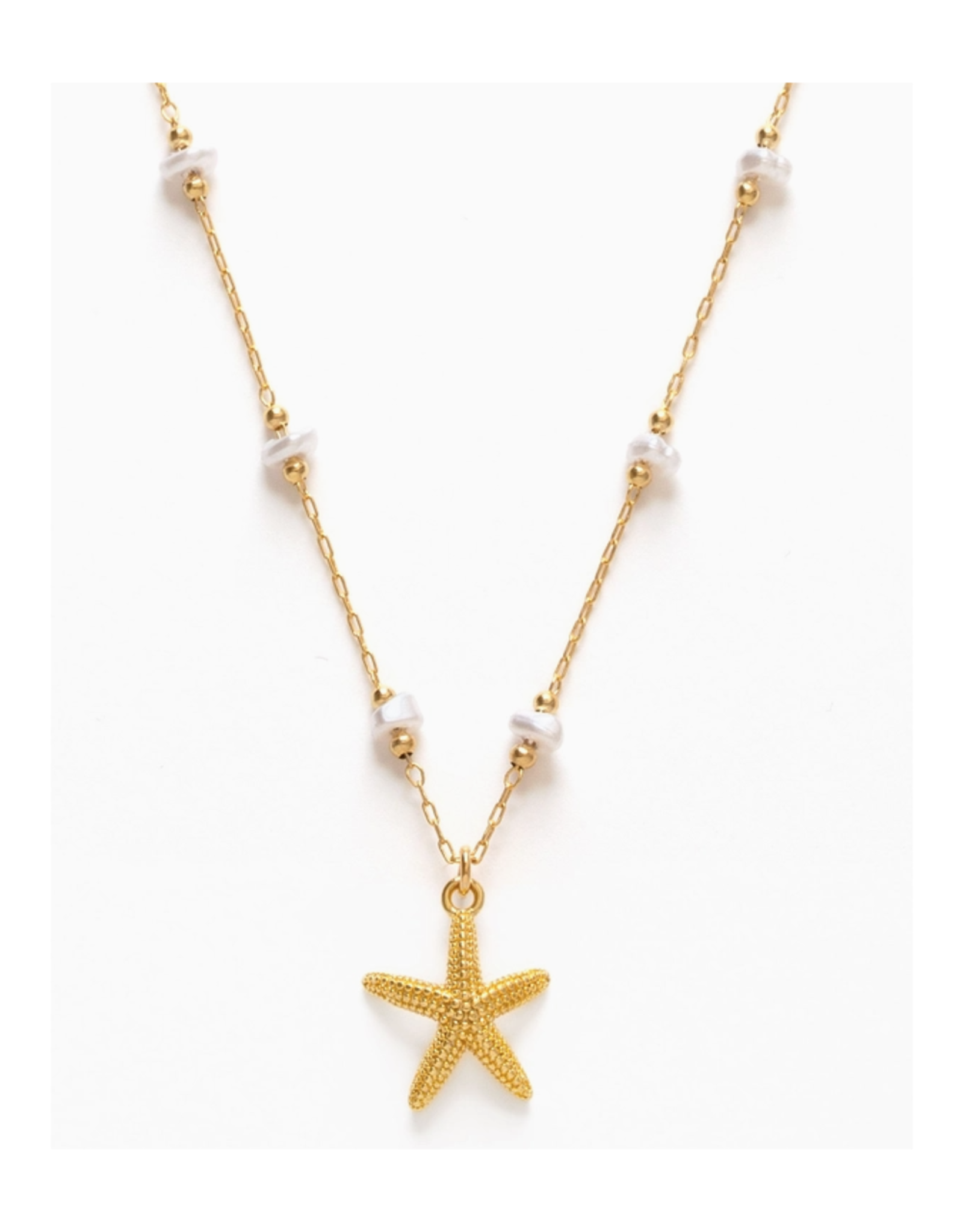 Starfish and Fresh Water Pearl Necklace