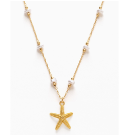 Starfish and Fresh Water Pearl Necklace