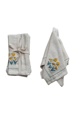 Cotton Floral Embroidererd Napkin Set of 4