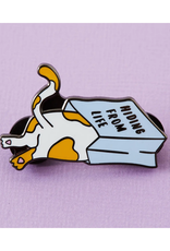 Hiding From Life Cat Enamel Pin