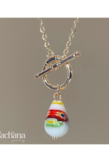 Teardrop Millefiori Toggle Clasp Necklace Teardrop Millefiori Toggle Clasp Necklace