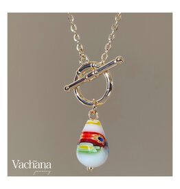 Teardrop Millefiori Toggle Clasp Necklace